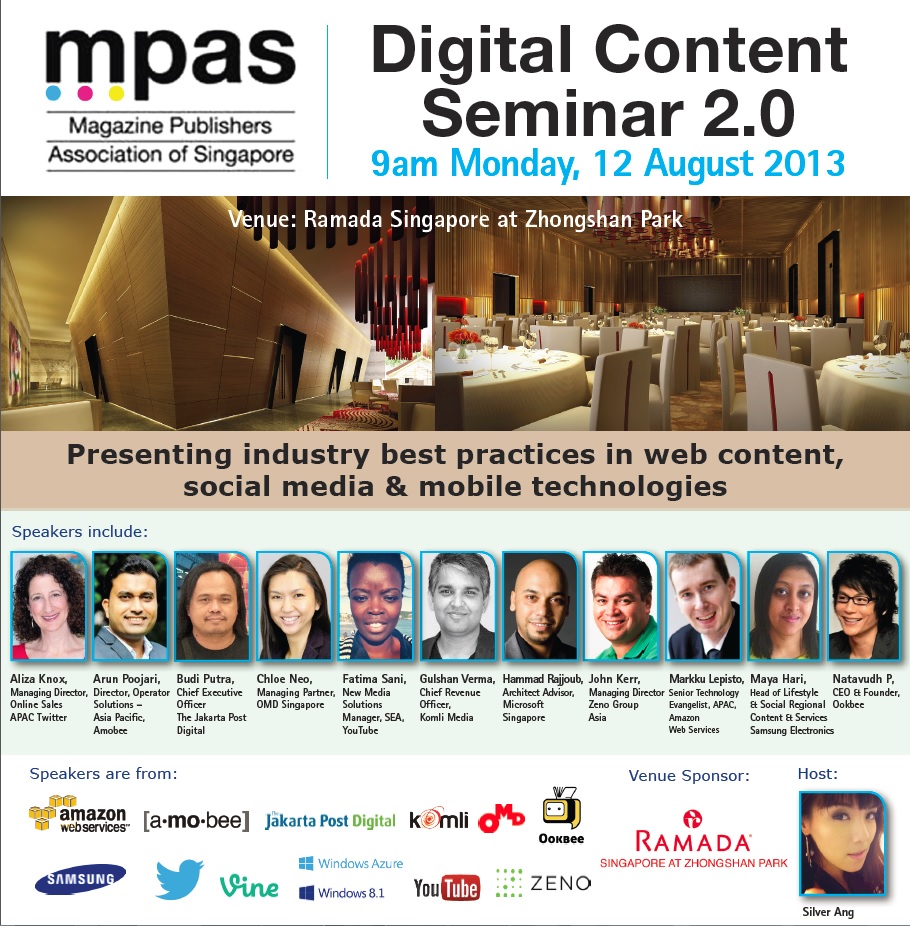 Speaking @ MPAS (Magazine Publisher Association of Singapore) Digital Content on 12th August